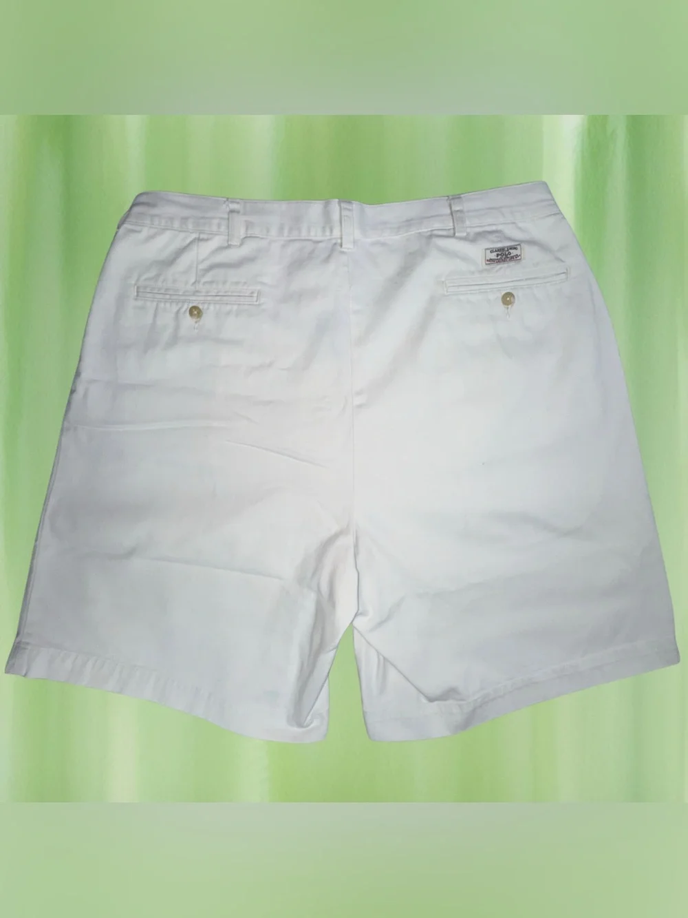 Polo Ralph Lauren Pleated Front Chino Shorts Cream 38 (actual 36) 8.5” Inseam
